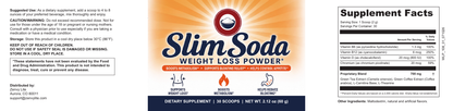 Slim Soda Weight Loss Powder label